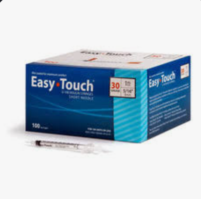 1mL, 30G x 5/16", Insulin Syringes, EasyTouch