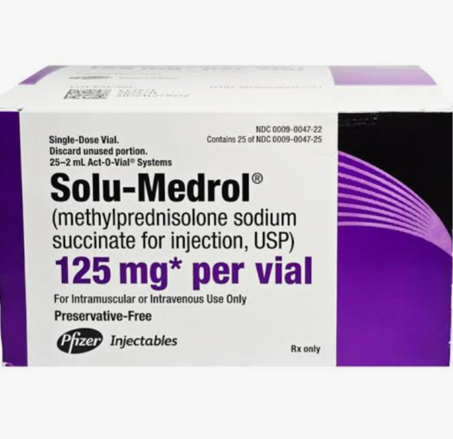 Solu-Medrol (Methylprednisolone) 125 mg per vial, NDC: 0009-0190-09