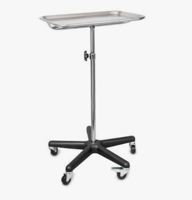 Mayo Stand, 5 Casters, 12.5" x 19" Tray