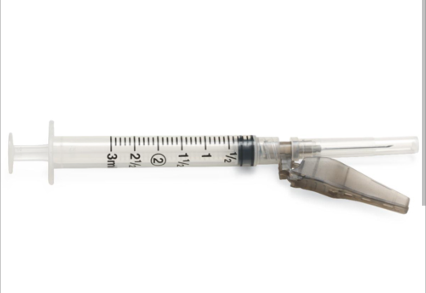 3 mL, 22G x 1", Box/100, Safety Syringes w/ Needle, Luer-Lock