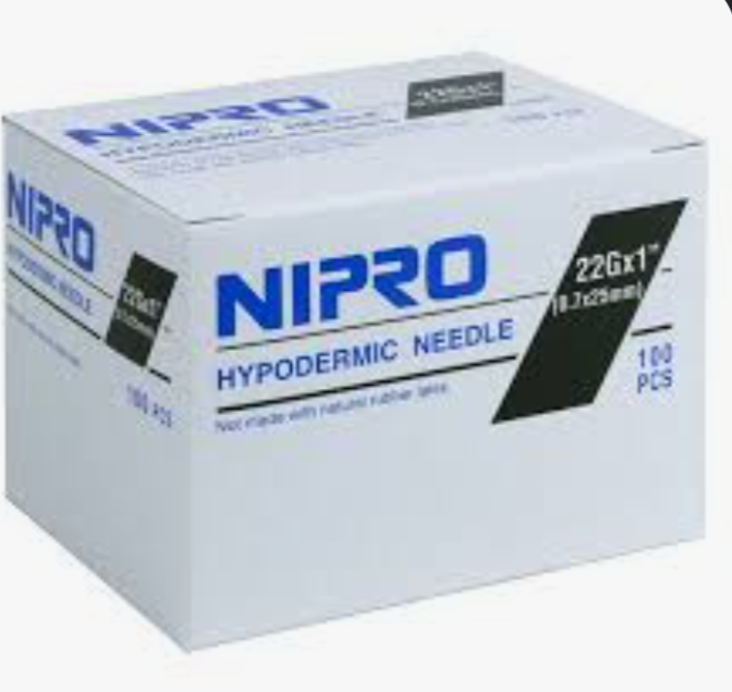 Syringe 3 mL w/ 22G x 1" Hypodermic Needle, 100/Box