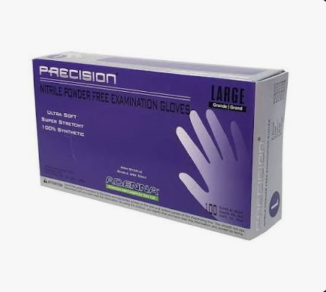 Medium, 4 mil, Purple, Precision Nitrile Gloves, 100/Box