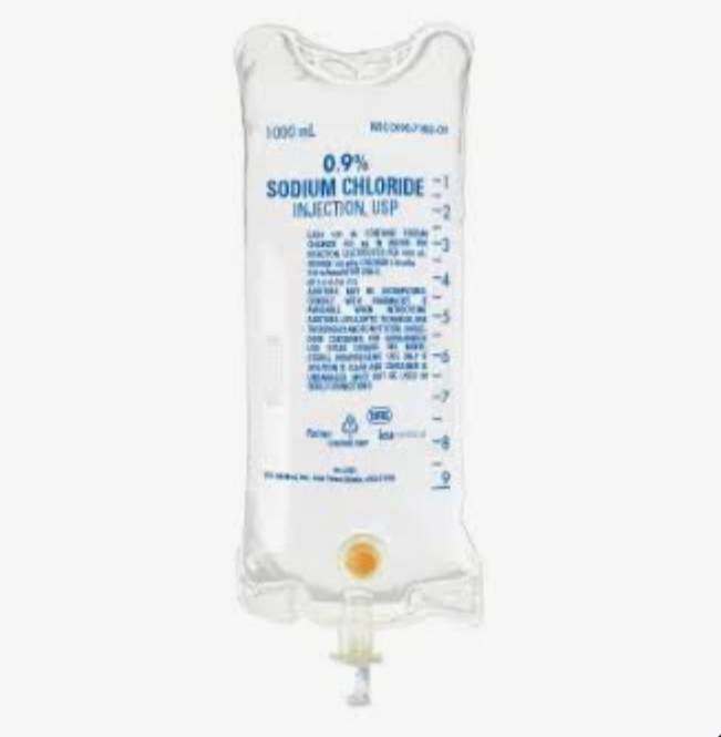 1000 mL, 0.9% Sodium Chloride (NS), ICU Med, Bellybutton Port, 12/Box, (1L) NDC: 0990-7983-09