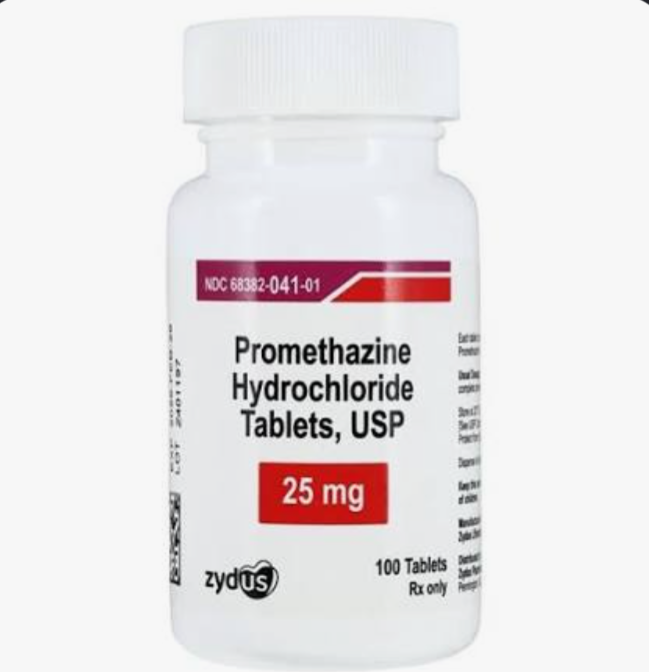 Promethazine (phenergan) 25 mg 100 Tabs/Bottle, NDC: 68382-041-01