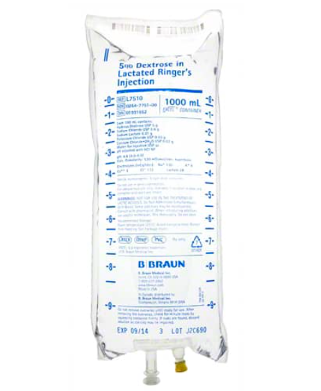 1000 mL, Lactated Ringers (LR), BBRaun, 12/Box (1L)