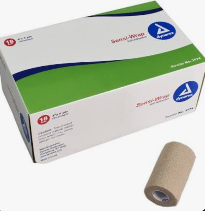 Non-Sterile Cohesive Bandage 4", Tan, Box/18