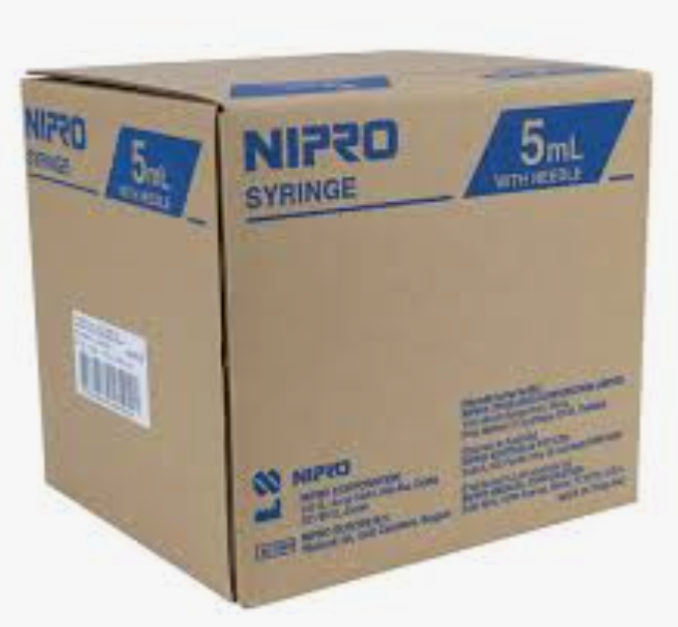 Syringes 5 mL Luer-Lock with 20G x 1" Hypodermic Needle, Box/100