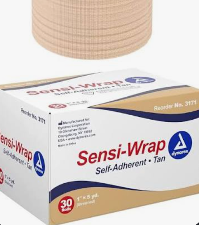 1" x 5 yds Box/30, Tan, Sensi Wrap, Self-Adherent, (Coban)