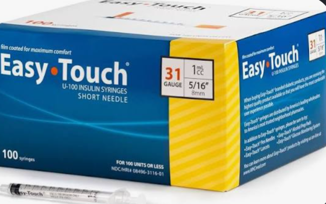 0.5mL, 31G x 5/16", Insulin Syringes, EasyTouch