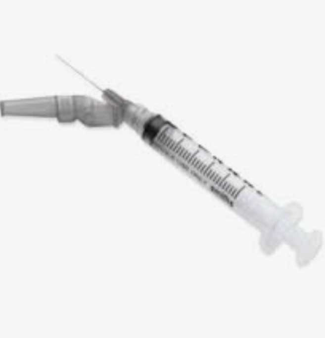 3 mL, 22G x 1.5", Box/100, Safety Syringes w/ Needle, Luer-Lock