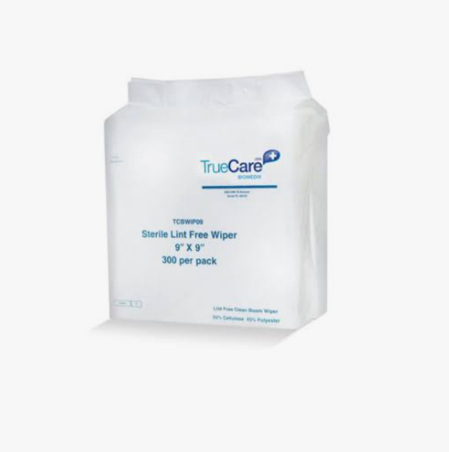 9" x 9", Pack/300, Sterile Cleanroom Wipers, 300 Wipers