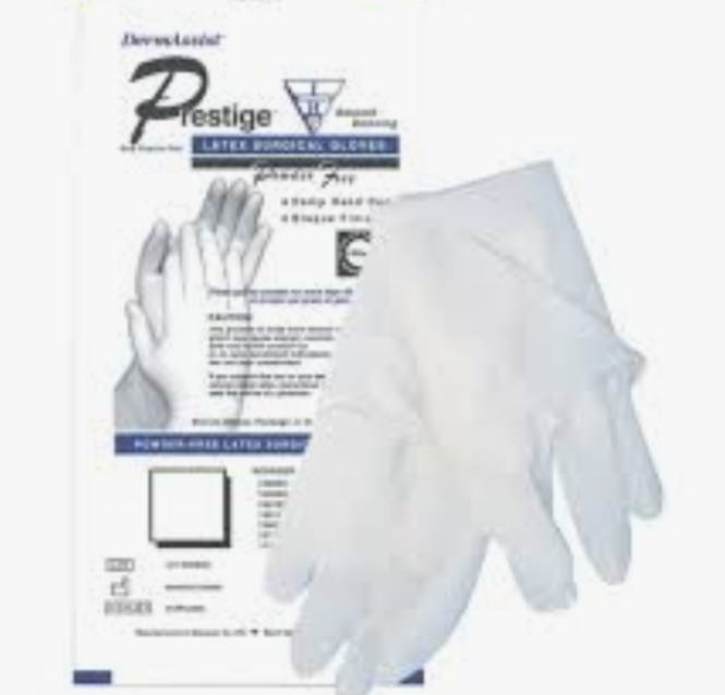 5.5, Surgical Gloves Powder Free Latex, 50 Pairs/Box, White, Prestige