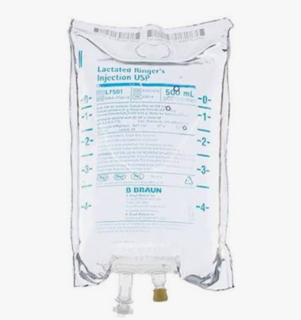 500 mL, Lactated Ringers (LR), BBRaun, 24/Box