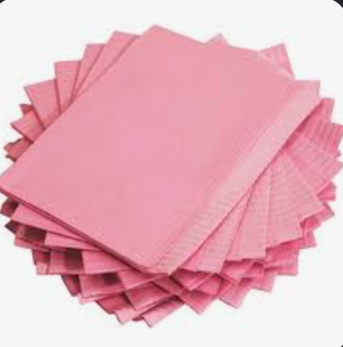 Patient Bib, 125/Pack, 13" x 18" Pink