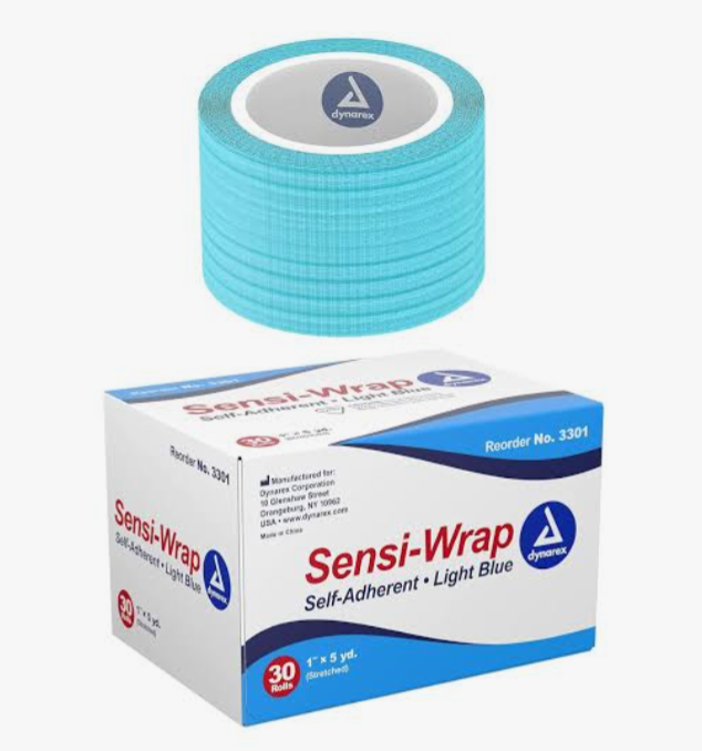 1" x 5 yds Box/30, Light Blue, Sensi Wrap, Self-Adherent, (Coban)