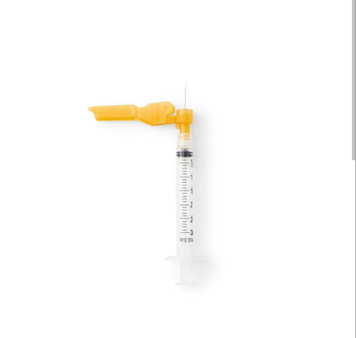 1 mL, 25G x 5/8", Box/100, Safety Syringes w/ Needle, Luer-Lock