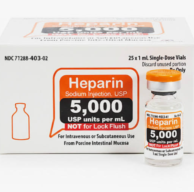 1 mL, 5000 Units/mL, Box/25, Heparin Sodium Injection, NDC: 81952-0111-06