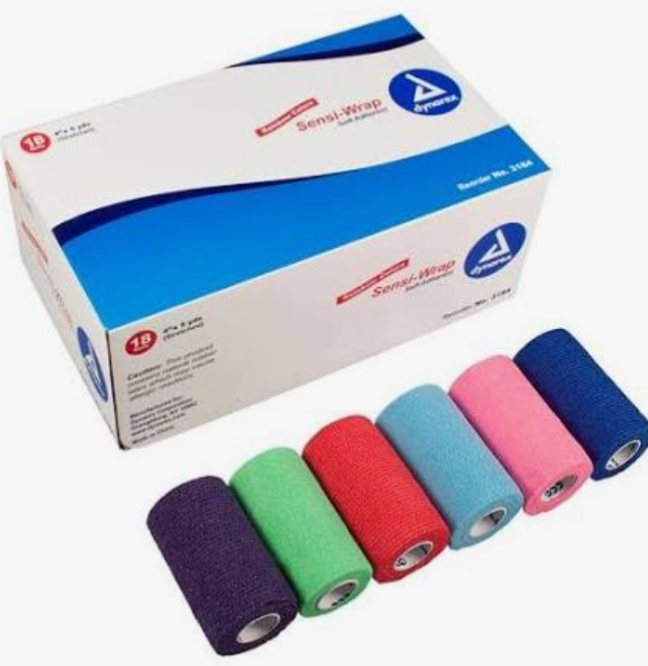 2" x 5 yds, Box/36, Assorted Colors, Sensi Wrap, Self-Adherent, (Coban)
