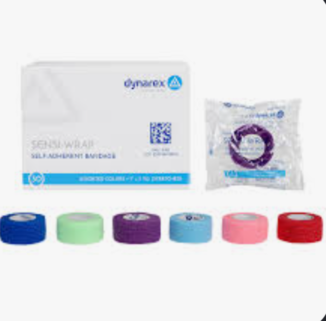 1" x 5 yds Box/30, Assorted Colors, Sensi Wrap, Self-Adherent, (Coban)