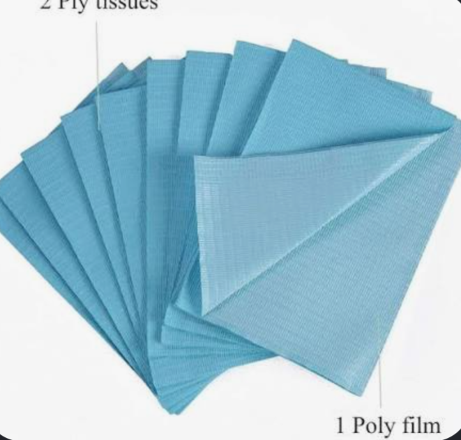 Patient Bib, 125/Pack, 13" x 18" Blue