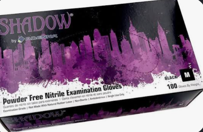 Medium, 6 Mil, Nitrile, Shadow, Black Gloves, Box/100