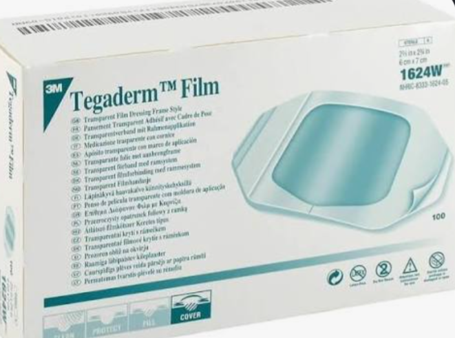 2 3/8" x 2 3/4", Box/100, Transparent Semi-Permeable Dressing, Tegaderm