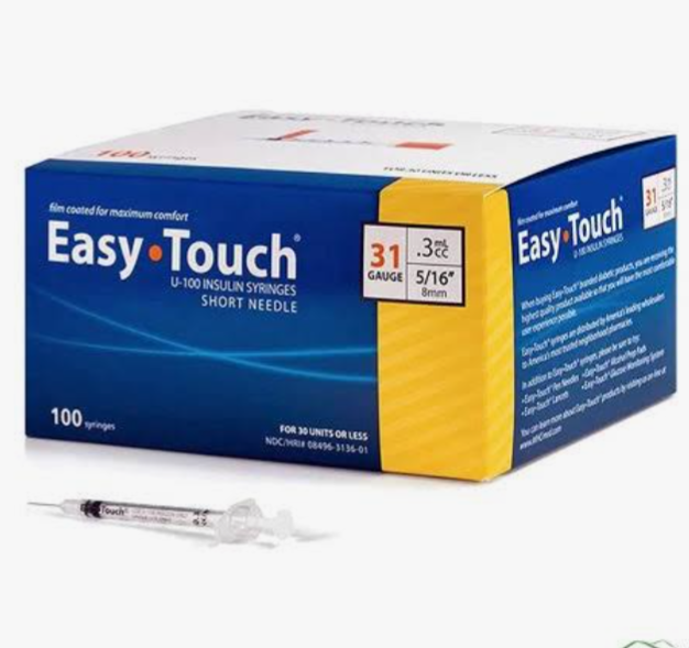 0.5mL, 27G x 0.5", Insulin Syringes, EasyTouch