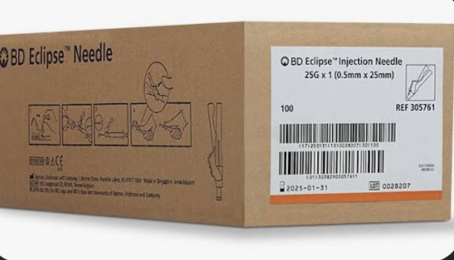 25G x 1.5", Box/100, Safety Needles, BD Eclipse