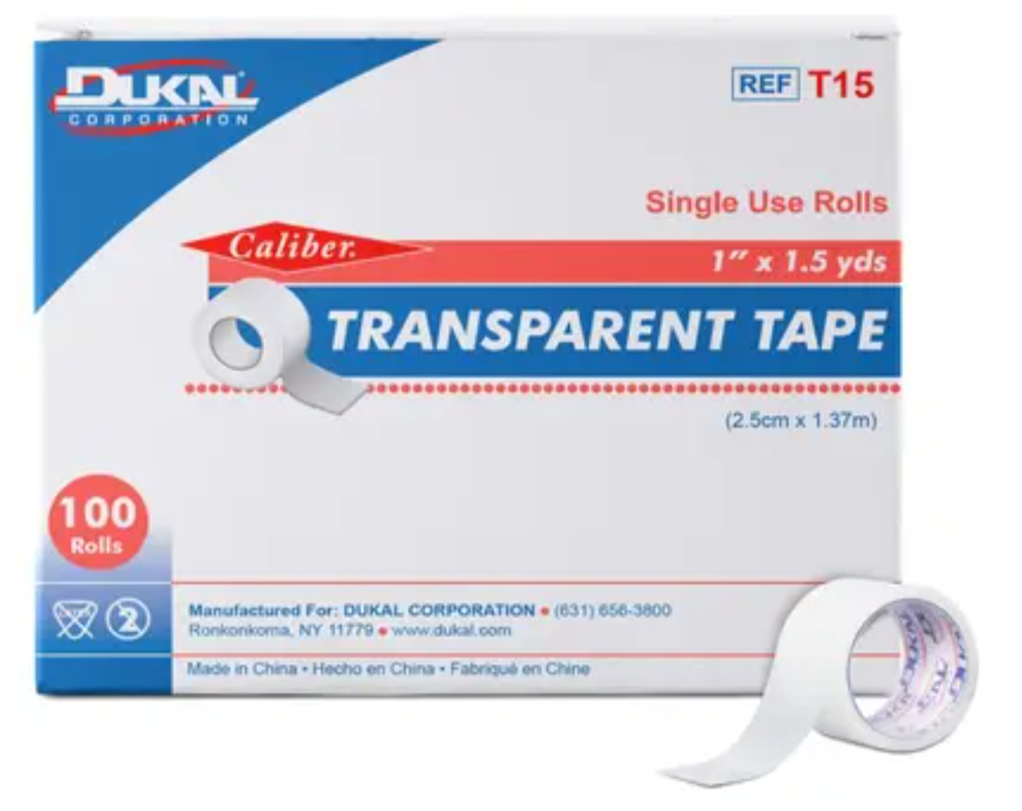 Transparent Tape 1" x 1.5 yd, Box/100
